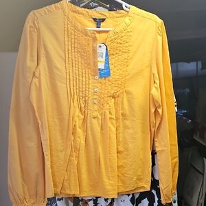 Nautica Yellow Long Sleeve Blouse